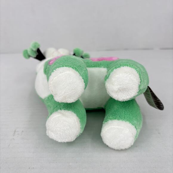 Whimsy Clay Cat Plush Green Pink Flowers Amy Lacombe Lil Flora 8.5 Inch - Picture 6 of 9